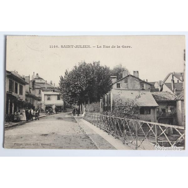 CPA Saint-Julien La Rue de la Gare Haute-Savoie