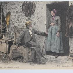 CPA Causerie &agrave; la Ferme Alpes Jullien fr&egrave;res &eacute;diteurs Gen&egrave;ve