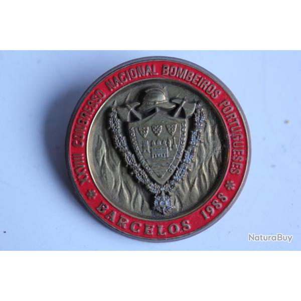 Insigne Sapeurs Pompiers volontaires Portugal Barcelos 1988