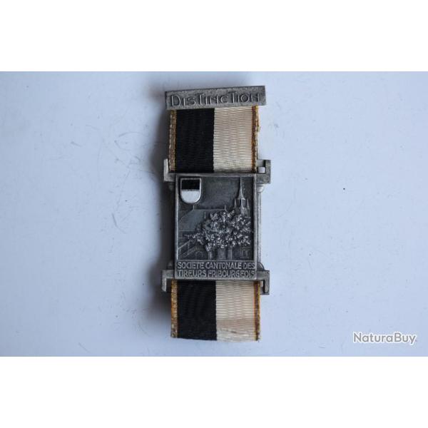 M�daille tir Distinction Soci�t� cantonale Tireurs Fribourgeois Suisse
