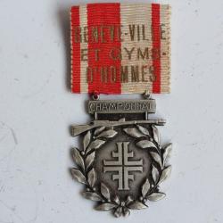 M&eacute;daille de tir argent Championnat Gen&egrave;ve Ville et Gyms. d'Hommes Suisse