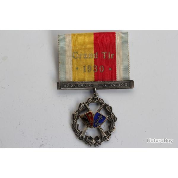 M�daille de tir argent Gen�ve 1930 Arquebuse - Navigation Suisse