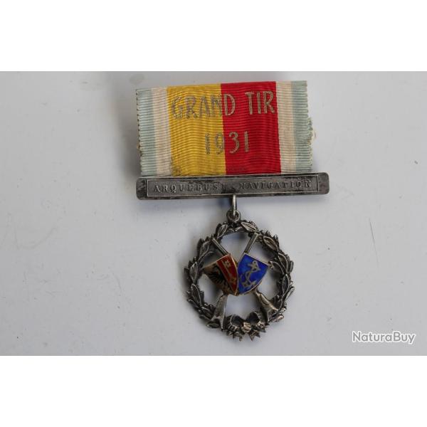M�daille tir argent Gen�ve Grand Tir 1931 Arquebuse - Navigation Suisse