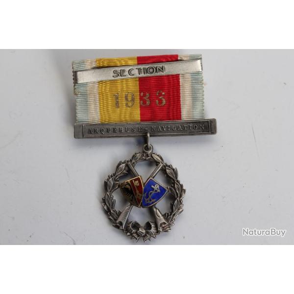 M�daille de tir argent Gen�ve 1933 Arquebuse - Navigation Suisse