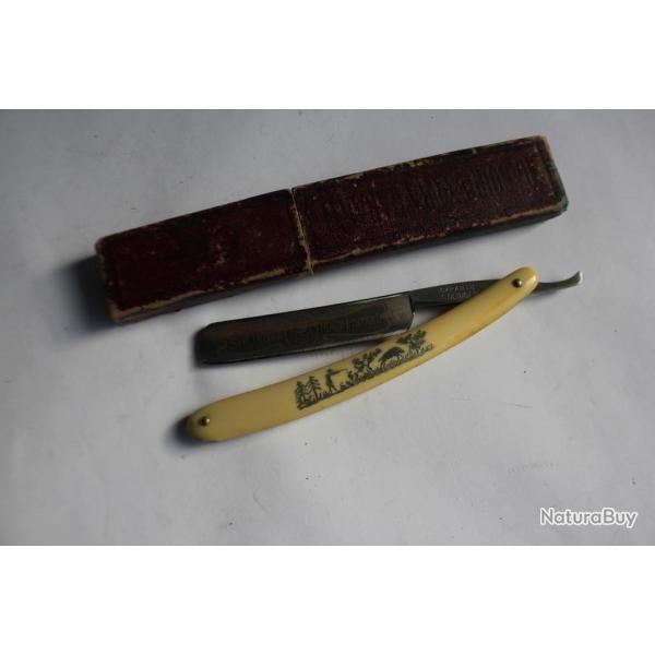 Ancien rasoir coupe-chou  SOLINGEN MAGNET STHAL 580 1/2 Chasseur