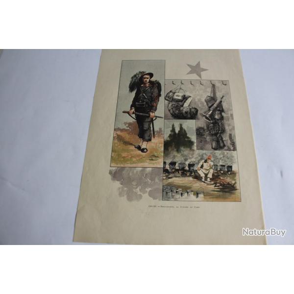 Estampe Orazi Bersagliers La cuisine au camp