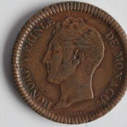 Monnaie 1 Décime 1838 Honoré V Prince de Monaco