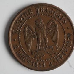 Monnaie satirique Napoléon III le Misérable module de 5 centimes
