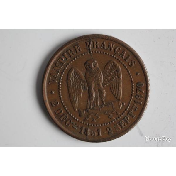 Monnaie satirique Napol�on III le Mis�rable module de 5 centimes