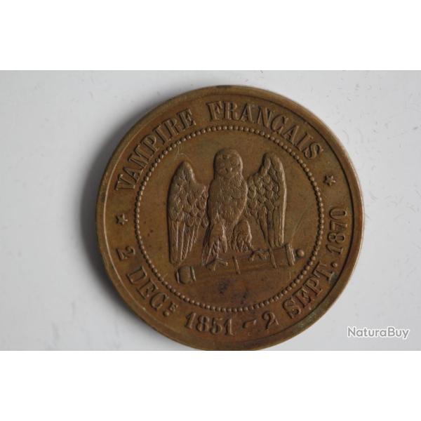 Monnaie satirique Napol�on III le Mis�rable module de 5 centimes