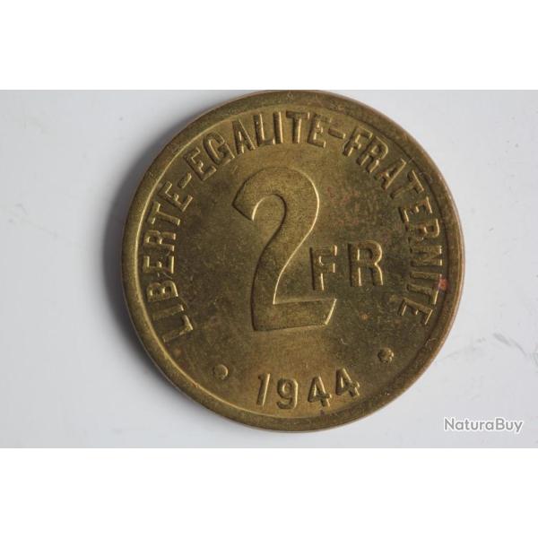 Monnaie 2 Francs 1944 FRANCE libre ou Philadelphie
