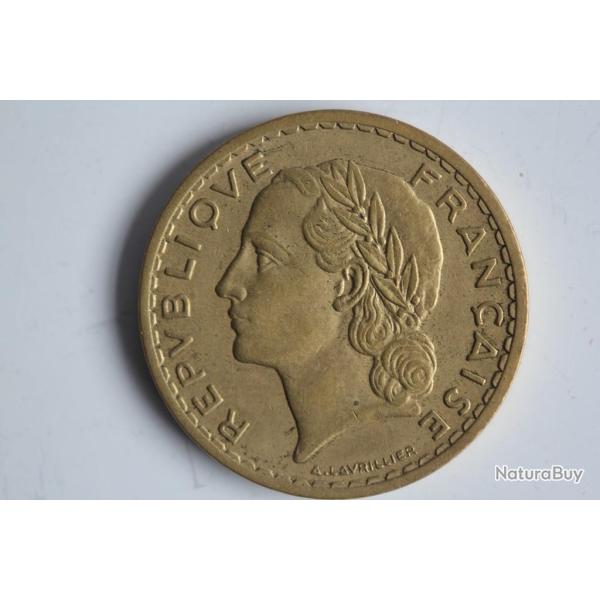 Monnaie 5 Francs Lavrillier 1938