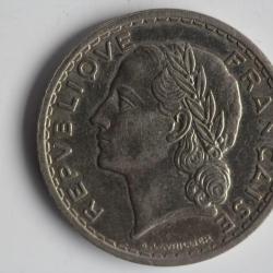 Monnaie 5 Francs Lavrillier 1938