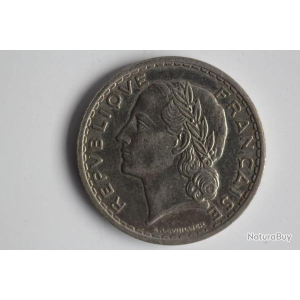 Monnaie 5 Francs Lavrillier 1938