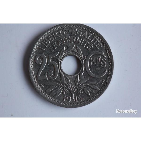 Monnaie 25 Centimes Lindauer Cmes soulign� 1916