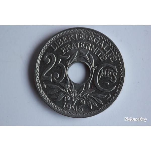 Monnaie 25 Centimes Lindauer Cmes soulign� 1915