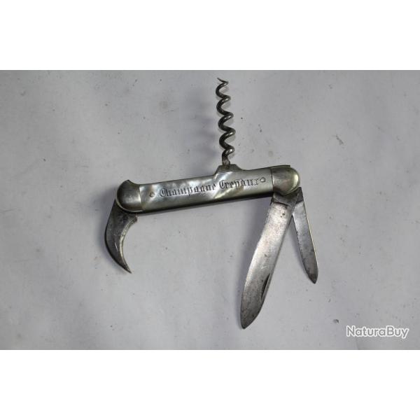 Couteau publicitaire nacre Champagne et vins fins CREPAUX