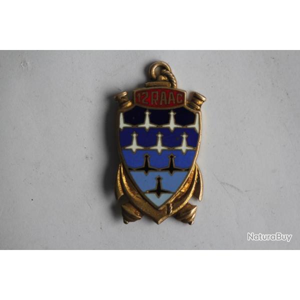 Insigne 12 RAAC 12 Rgiment d'Artillerie Anti arienne Marine