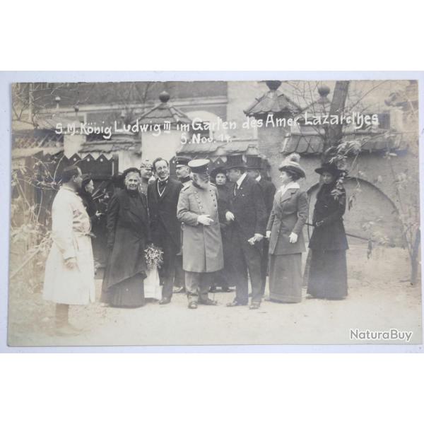 Carte photo S.M. K�nig Ludwig III im garten des Amer Allemagne 1914
