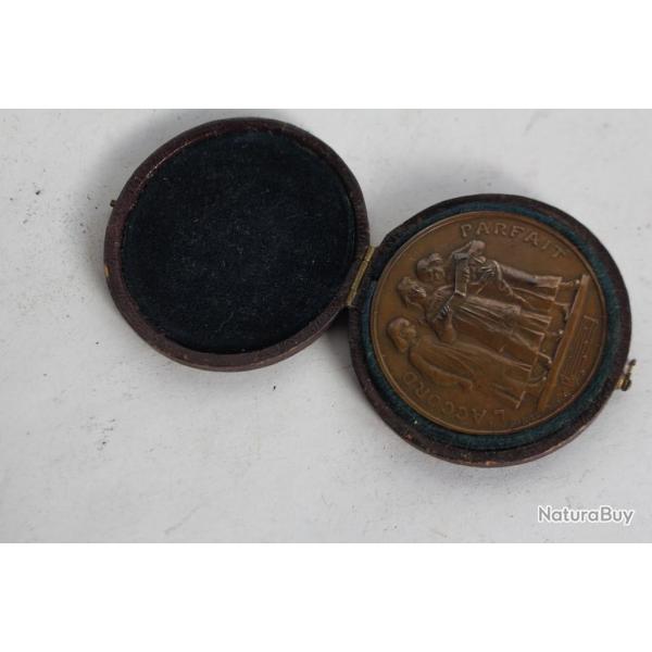 M�daille bronze L'accord parfait 1883 Concours de dict�e