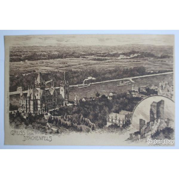 CPA Gruss vom Drachenfels Allemagne
