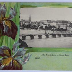 CPA Basel Alte Rheinbrücke m. Gross-Basel Suisse