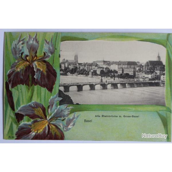 CPA Basel Alte Rheinbr�cke m. Gross-Basel Suisse