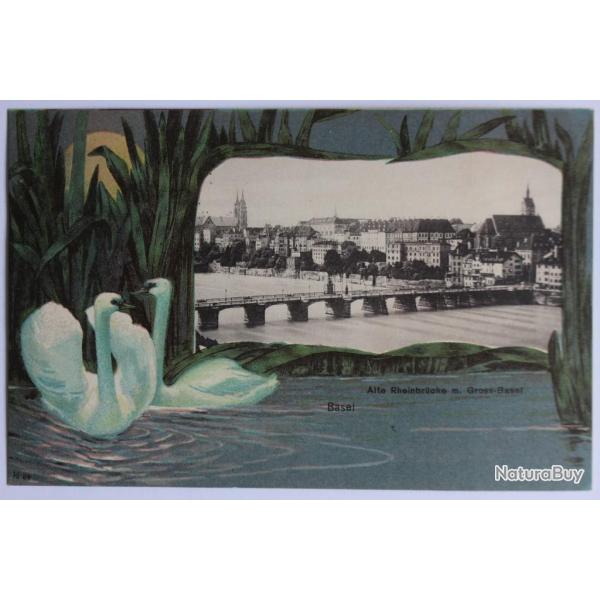 CPA Basel Alte Rheinbr�cke m. Gross-Basel Suisse