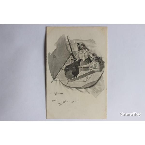 CPA illustr�e W. BRAUN Voilier A.S.W. bateau