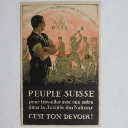 CPA Peuple Suisse c'est ton devoir Société des Nations