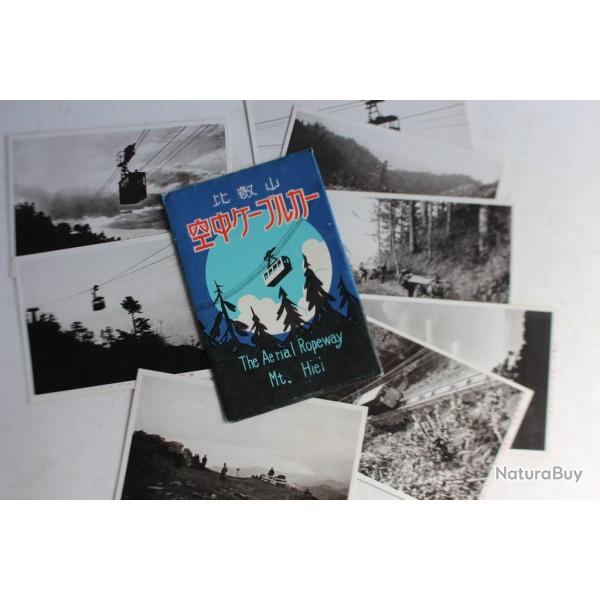 Pochette 8 cartes postales anciennes Ropeway Mont Hiei Kyoto Japon