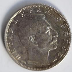 Monnaie argent 1 Dinar Pierre Ier 1915 Serbie