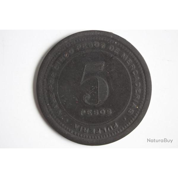 Monnaie 5 Pesos Soci�t� Fran�aise Mines de cuivre Collahuasi Chili