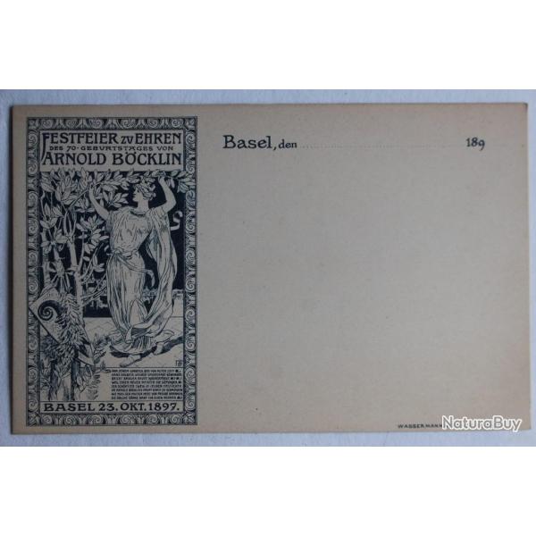 CPA Arnold B�cklin Jubil�eum Basel 1897 Wassermann Suisse