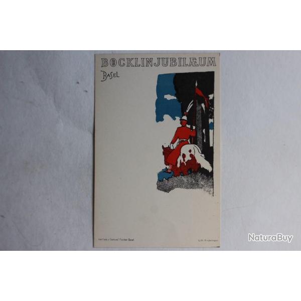 CPA B�cklin Jubil�eum Basel 1897 Lith. Hindermann Suisse Cavalier
