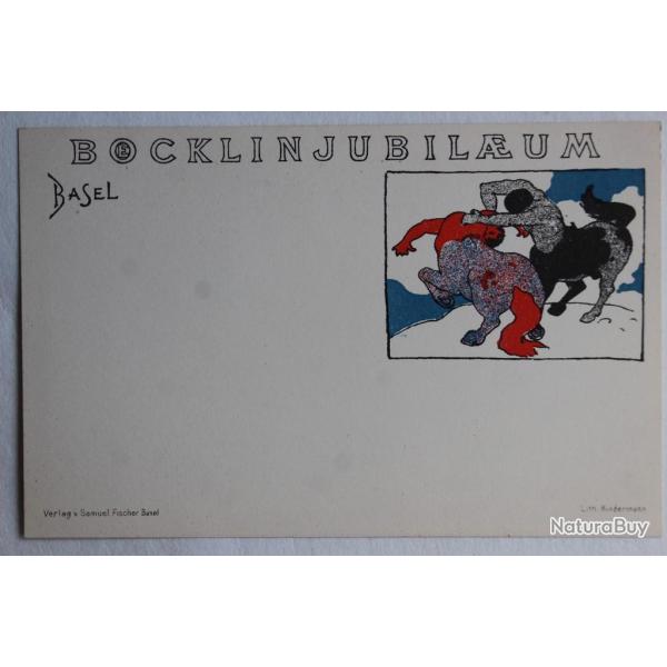CPA B�cklin Jubil�eum Basel 1897 Lith. Hindermann Suisse Centaures
