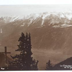 CPA La Creusaz et la Vallée du Rhône Valais Suisse