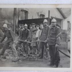 Ancienne carte photo Pompiers incendie