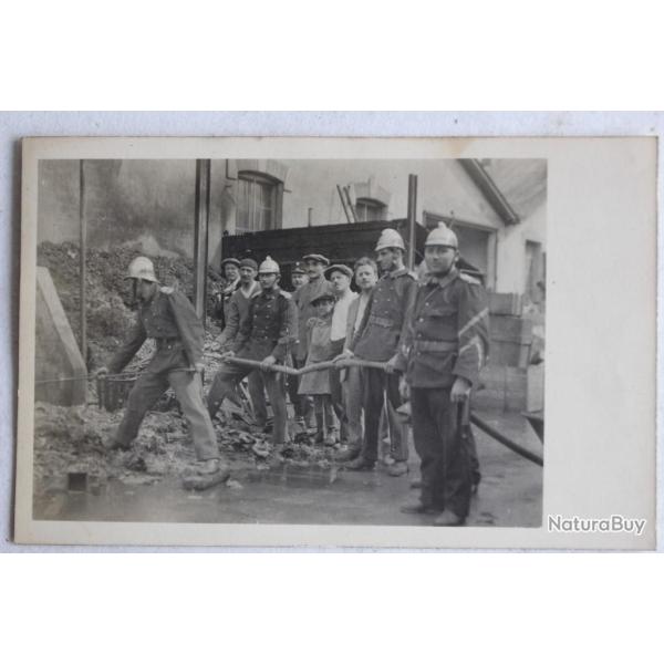 Ancienne carte photo Pompiers incendie