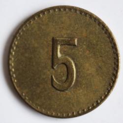 Jeton 5 Rappen Wohlfahrtshaus Kallnach 1920 Suisse