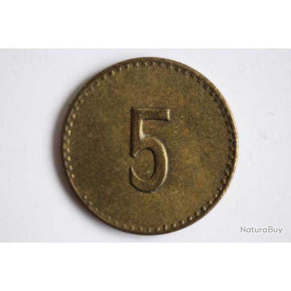 Jeton 5 Rappen Wohlfahrtshaus Kallnach 1920 Suisse