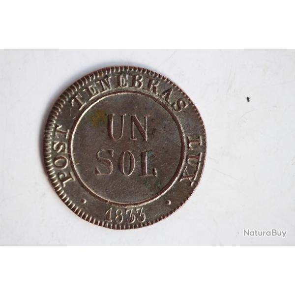 Monnaie 1 Sol Canton de Gen�ve 1833 Suisse