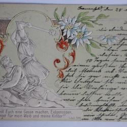 Carte postale ancienne gaufrée Wir wollen sein ein einzig Volk Suisse