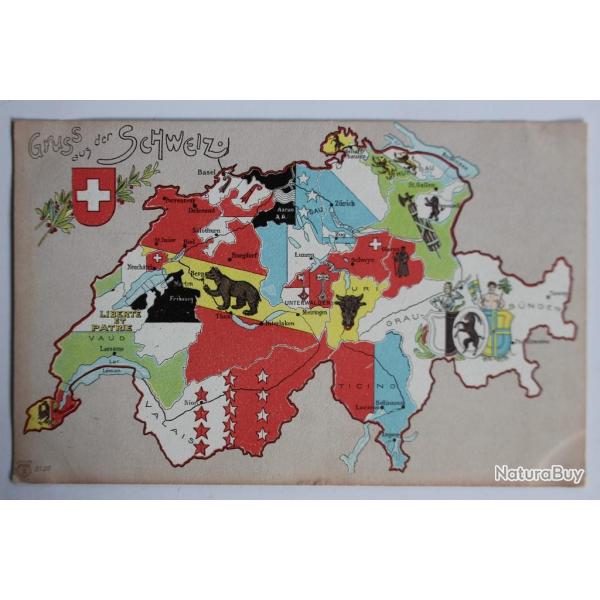 Carte postale ancienne Gruss aus der Schweiz Carte Suisse