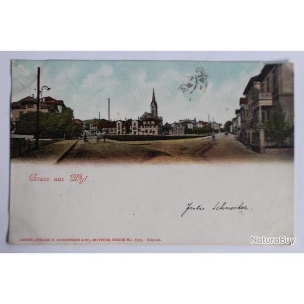 Carte postale ancienne Gruss aus Wyl Suisse