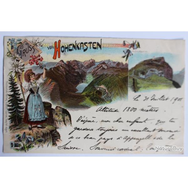 Carte postale ancienne Gruss vom Hohenkasten Suisse