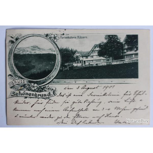 Carte postale ancienne Gruss aus Sch�nengrund Suisse