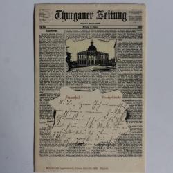 Carte postale ancienne journal Thurgauer Zeitung 1901 Suisse Frauenfeld