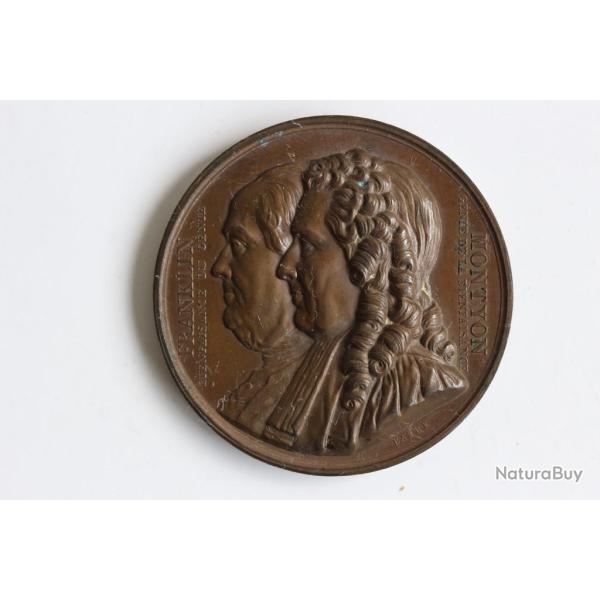 M�daille Franc-Ma�onnerie Soci�t� Montyon et Franklin 1833