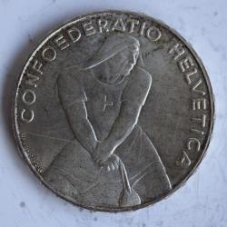 Monnaie argent 5 francs Helvetique 1939 Laupen